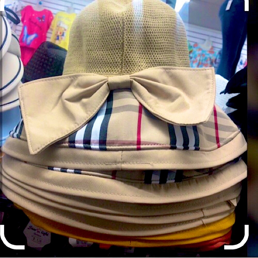 Perfect Sun Hat with Bow and Plaid Inner Brim